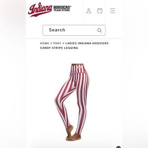 Indiana University IU candy stripe leggings